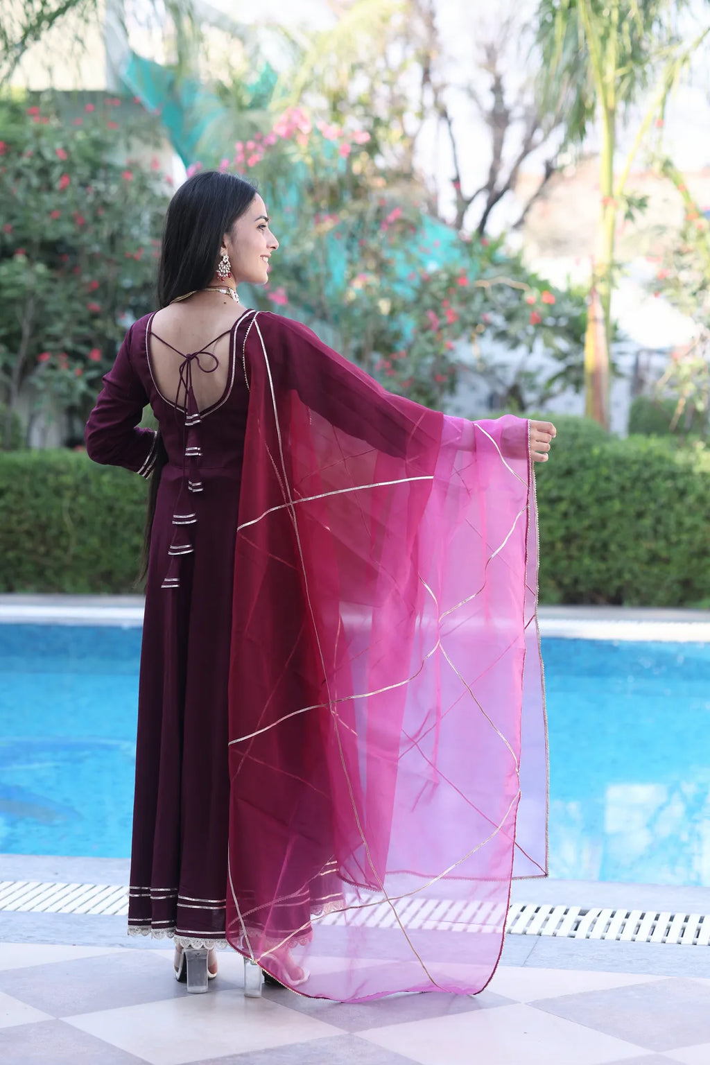 Mulberry Anarkali Suit Set
