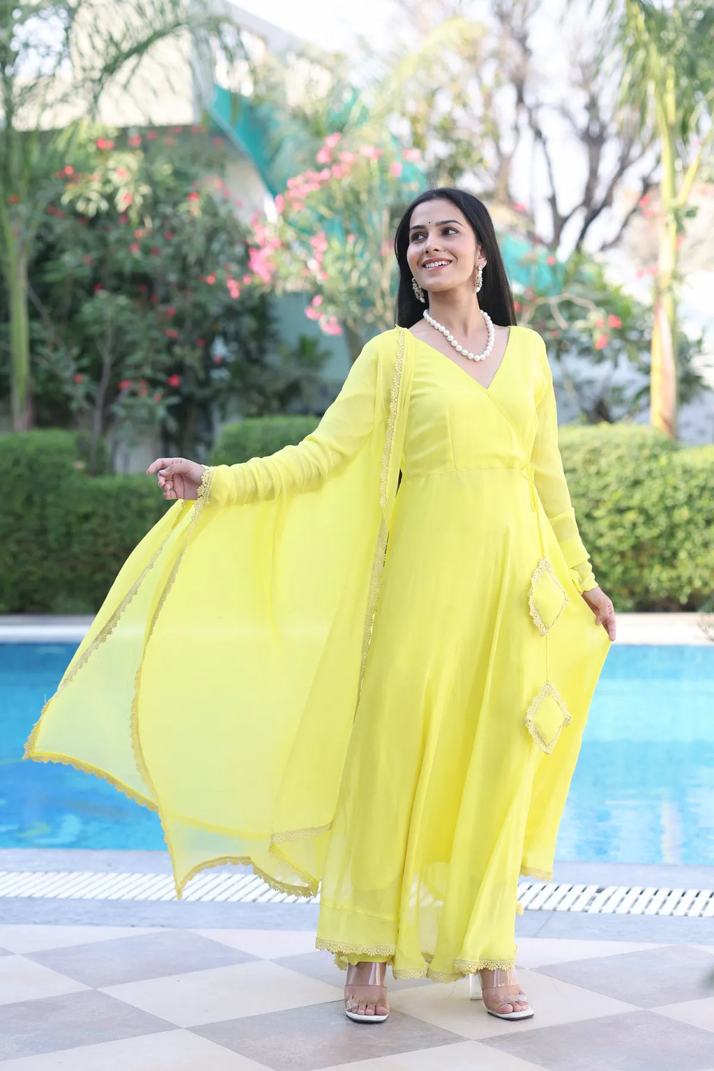 Chavi Neon Anarkali Suit Set