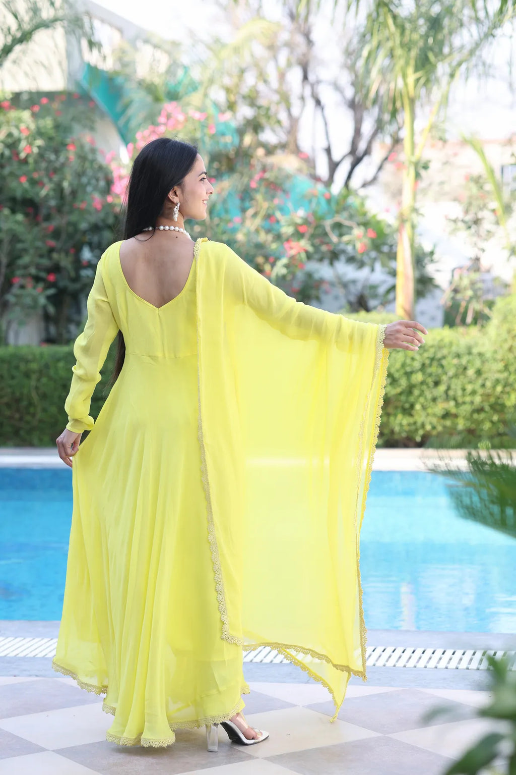 Chavi Neon Anarkali Suit Set