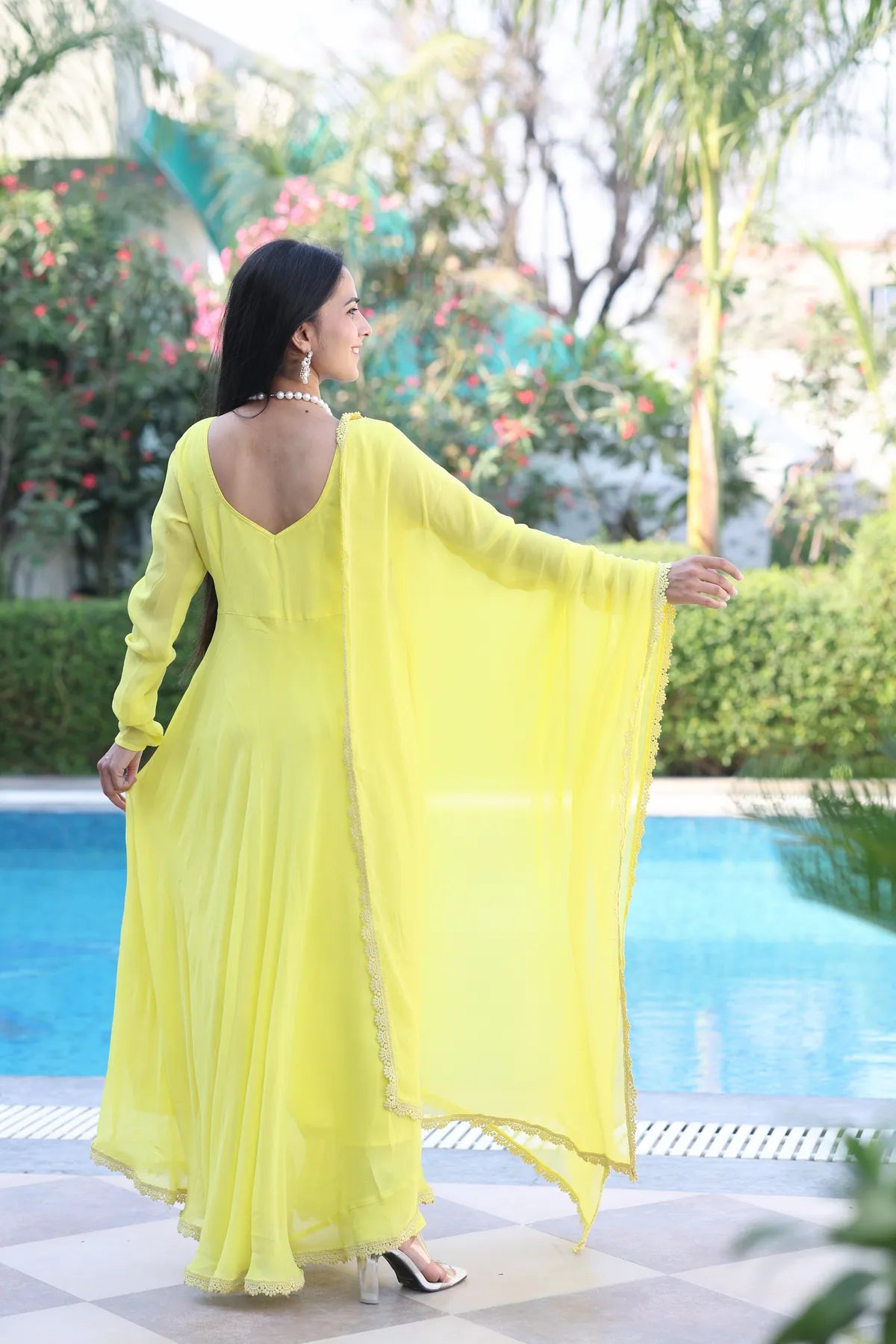 Chavi Neon Anarkali Suit Set