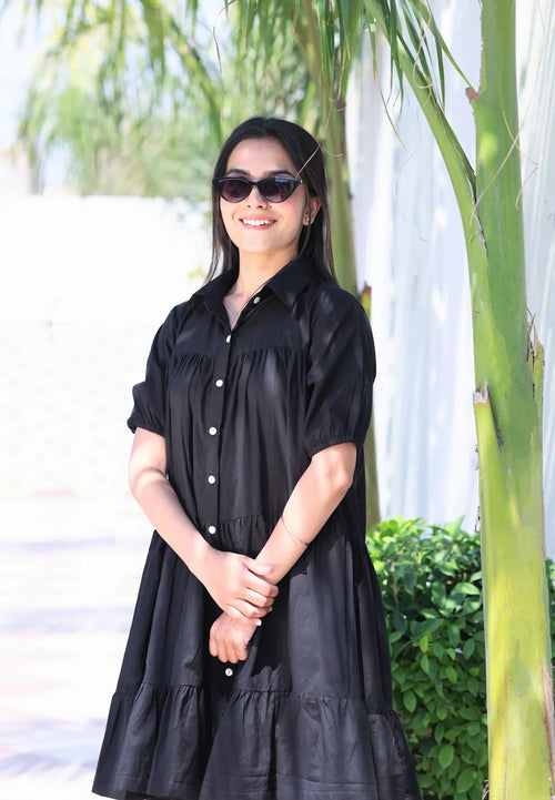 Black Riot Midi Dress