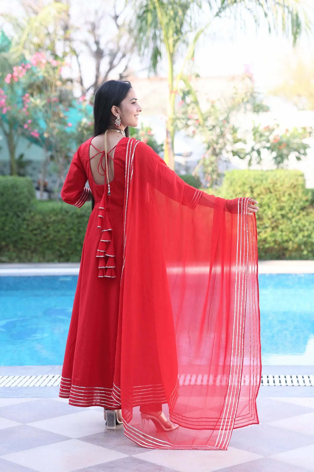 Surkh Lal Anarkali Suit Set