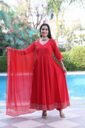 Surkh Lal Anarkali Suit Set