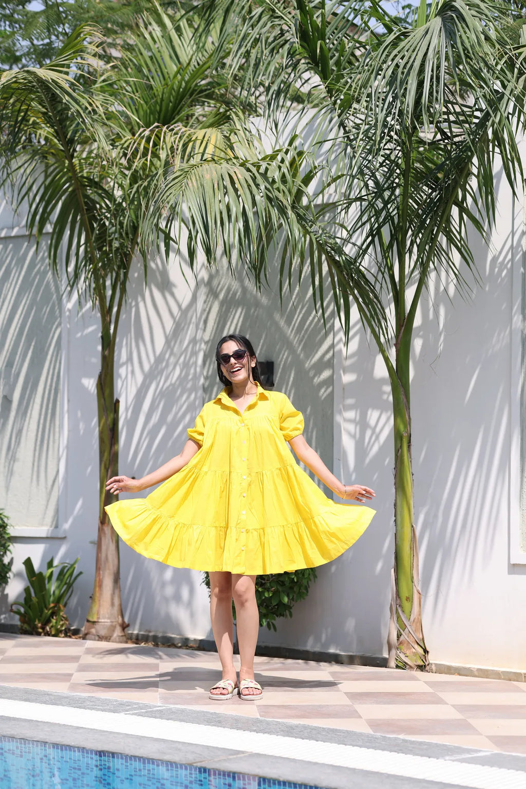 Yellow Riot Midi Dress