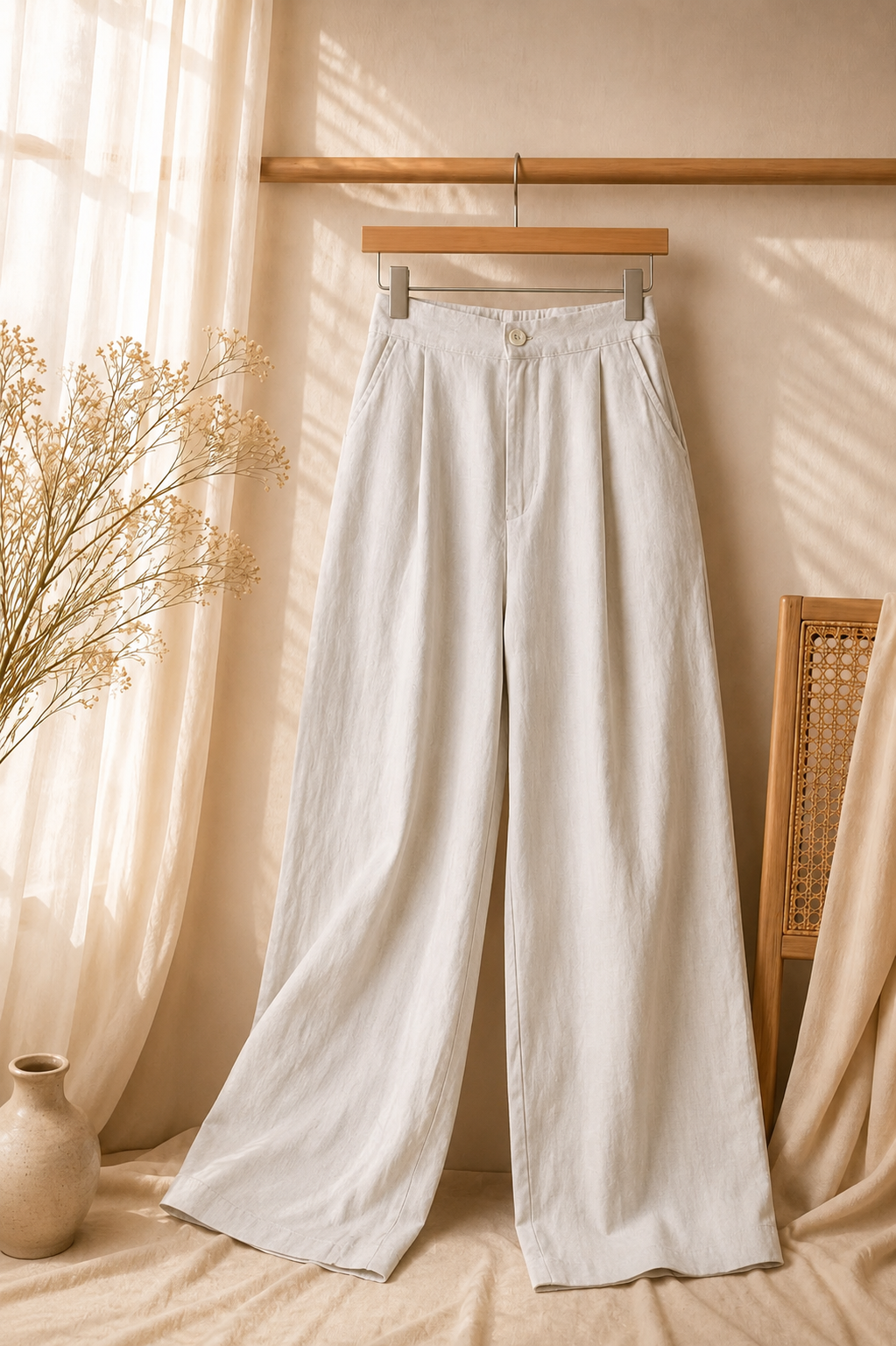 Off White  Wide Leg Korean Pants