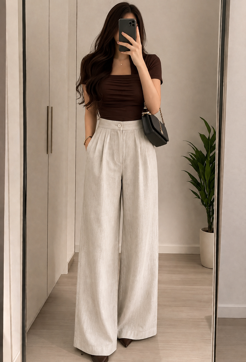 Women's  Cotton Wide Leg Korean Pants