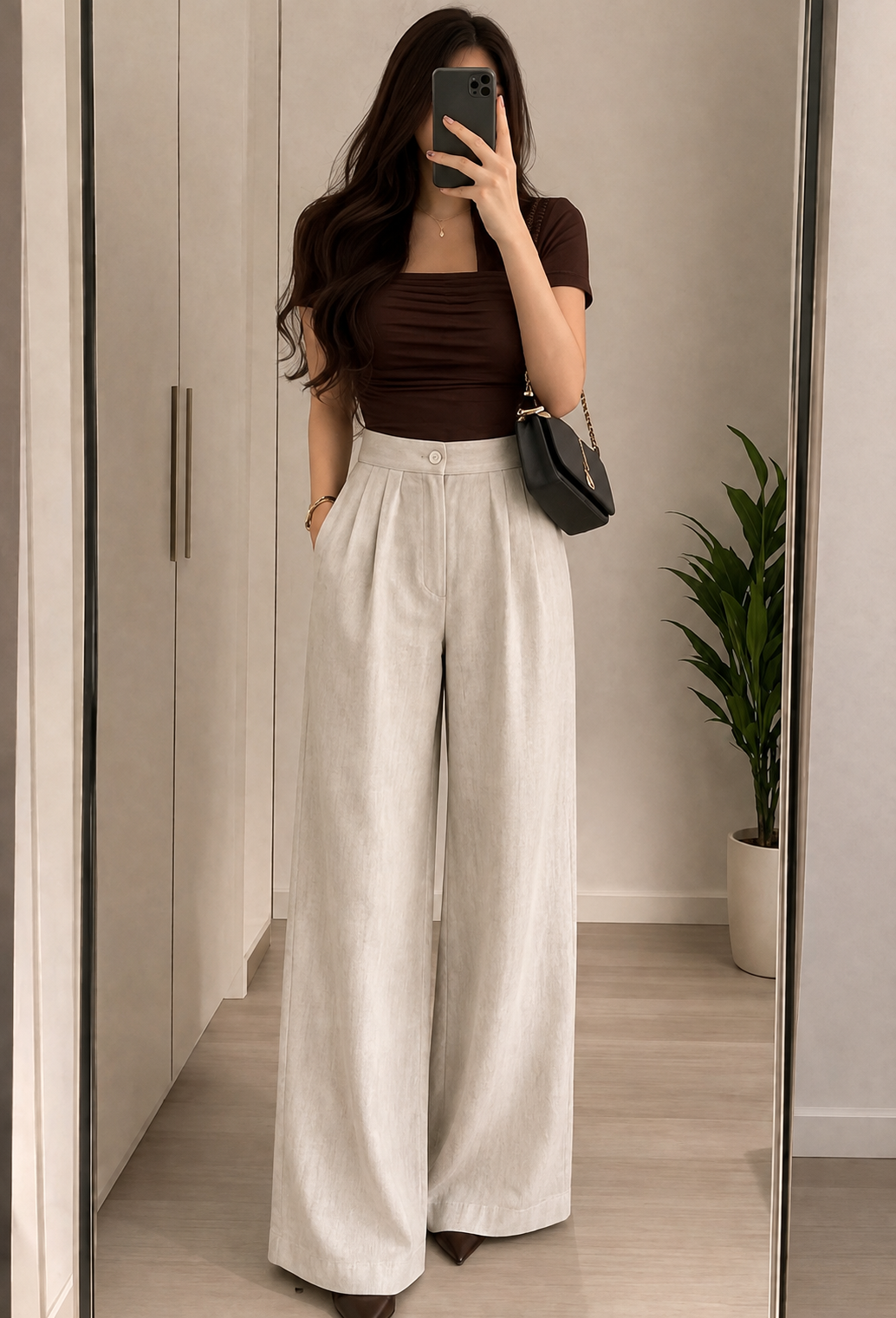 Women's  Cotton Wide Leg Korean Pants
