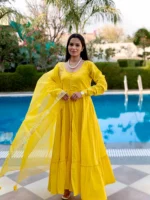 Marigold Anarkali Suit Set - Image 4
