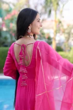 Pink Fuchsia Anarkali Suit Set - Image 4
