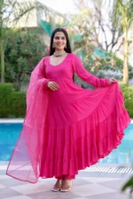 Pink Fuchsia Anarkali Suit Set - Image 6