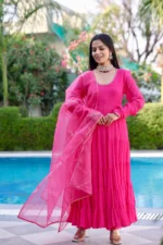 Pink Fuchsia Anarkali Suit Set - Image 2