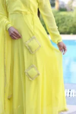 Chavi Neon Anarkali Suit Set - Image 2