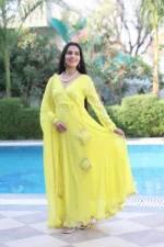 Chavi Neon Anarkali Suit Set - Image 4