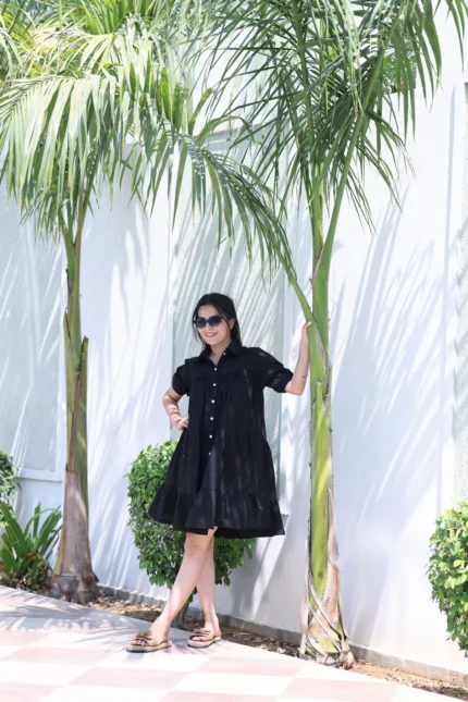 Black Riot Midi Dress